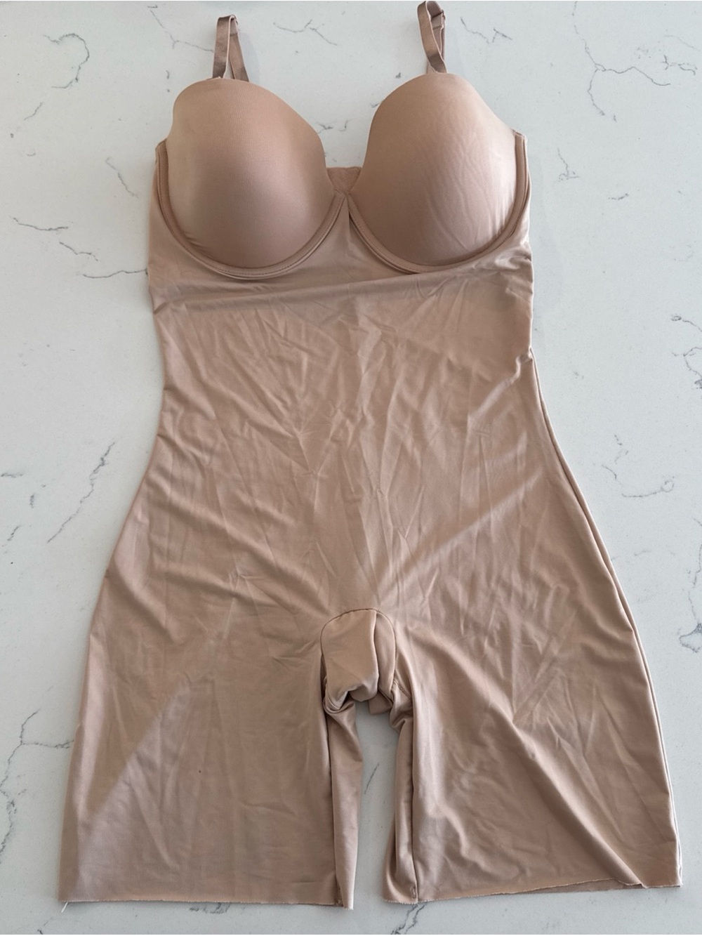 Red Hot Spanx Seamless Nude Shapewear Body Suit with Built-In Bra Adjustable